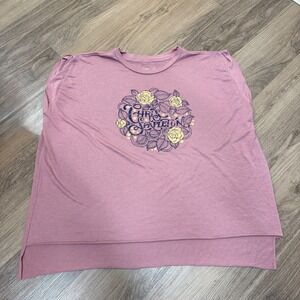 Midnight Rider Chris Stapleton Graphic Muscle Tee Mauve XXL High Low Hem Top